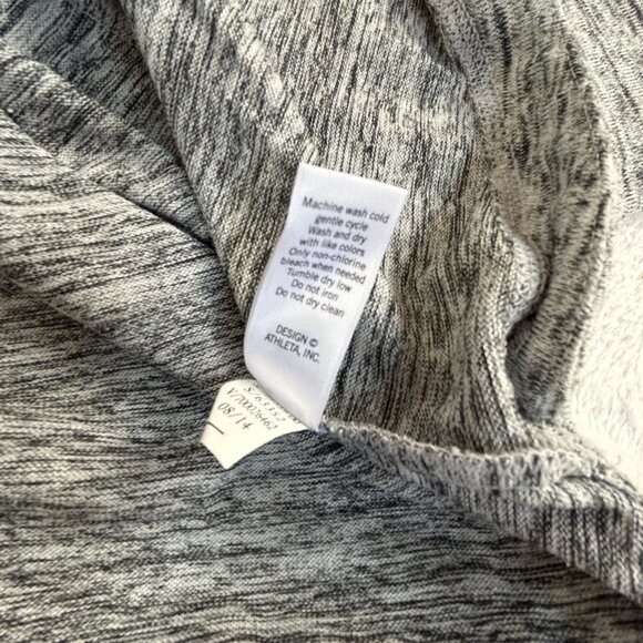 Athleta Heather Gray Hi Low Long Sleeve No Sweating It Shark Bite Top Small - Picture 5 of 8
